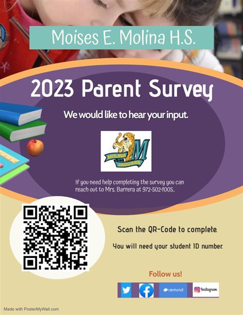  2023 Parent Survey Flyer
